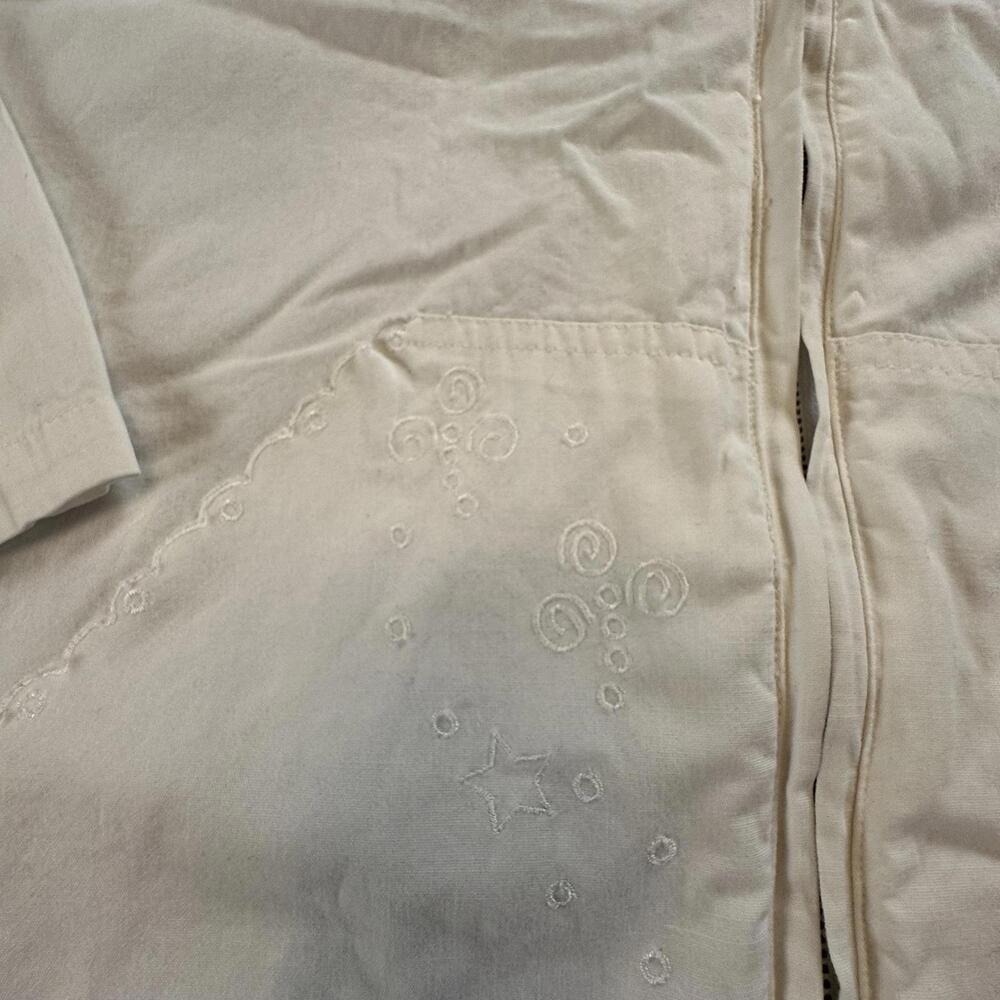 Bill Blass Men's Zip Hoodie Jacket L White Cotton Lightweight Streetwear Q-1 - Picture 12 of 14